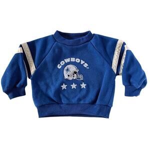 Vintage Dallas Cowboys Baby Sweatshirt 12M NFL Team Babyfair Blue Pullover